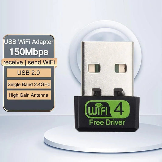  150Mbps Wireless USB Adapter for PC - WiFi Dongle