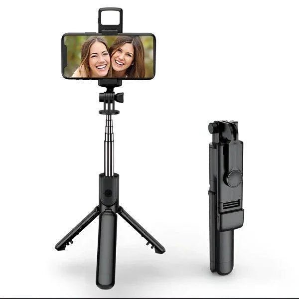  4-in-1 Selfie Stick Tripod with Bluetooth Remote & LED Light