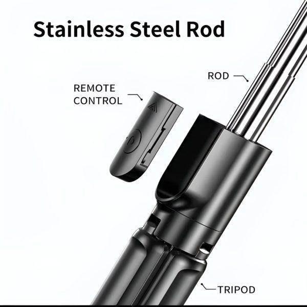  4-in-1 Selfie Stick Tripod with Bluetooth Remote & LED Light