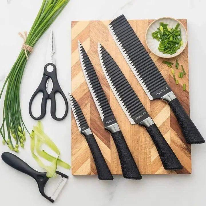  6 Pcs Wave Pattern Sharp Chef's Knife Set