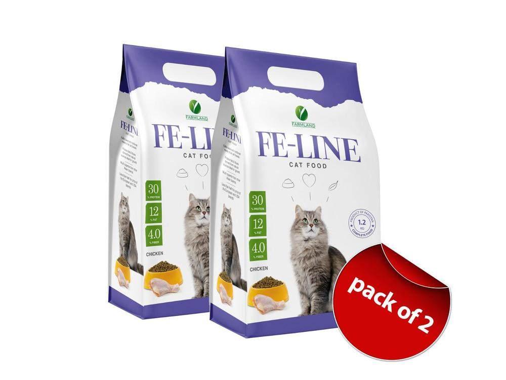  Feline Cat Food - Adult Dry Cat Food 1.2 kg Pack of 2