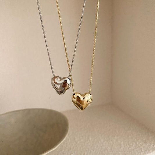  Gold Plated Magnetic Heart Gemstone Necklace for Women