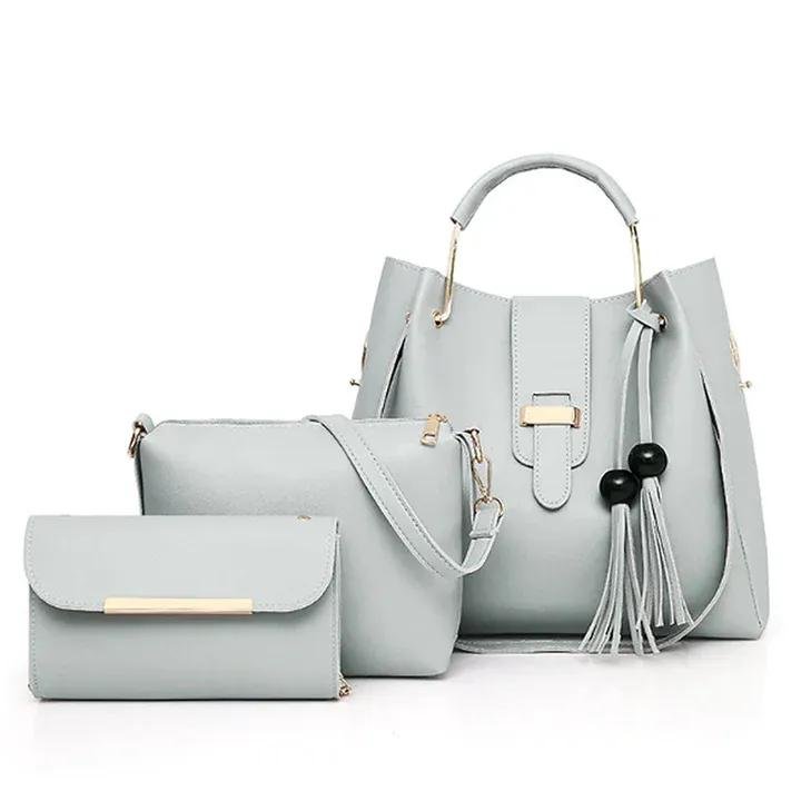  PU Leather Handbag Set for Women: Tote & Crossbody Combo