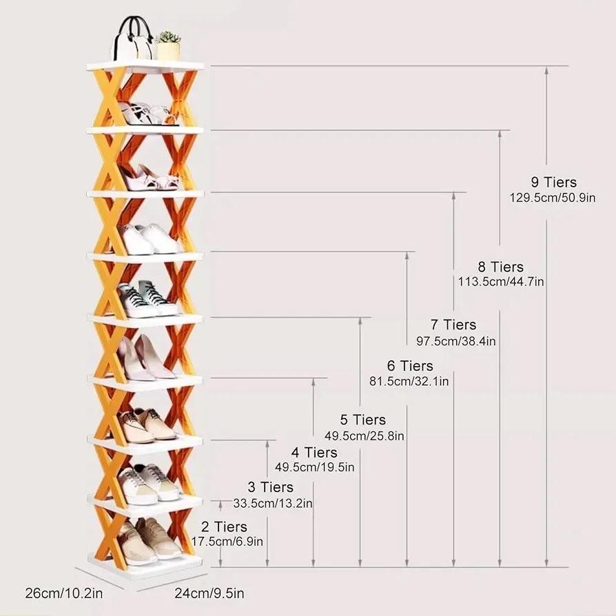  Space-Saving 3,4,5,7,9-Tier Shoe Rack for Organized Entryways & Closets