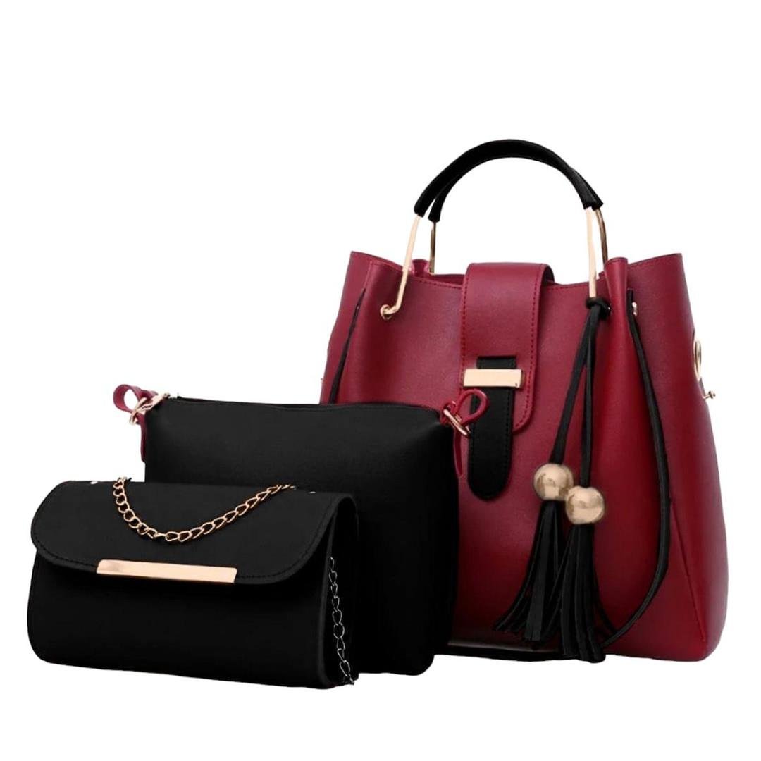  PU Leather Handbag Set for Women: Tote & Crossbody Combo